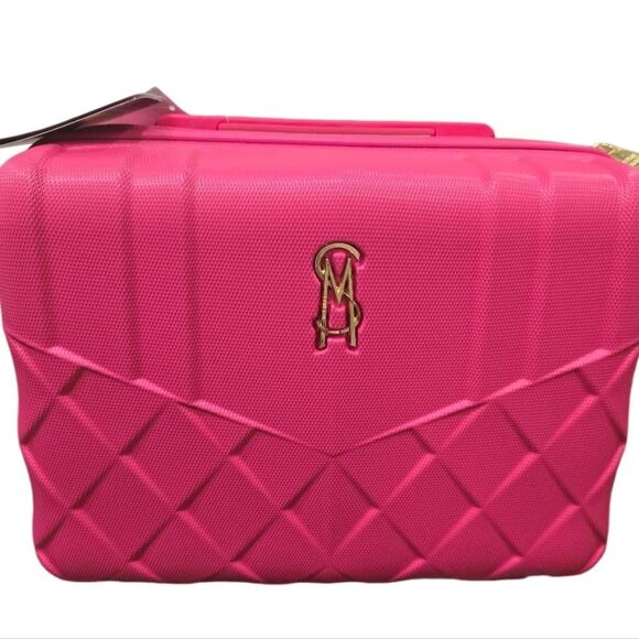 Steve Madden Freya Collection Hard Side Travel Cosmetic Case- Magenta - Picture 3 of 10